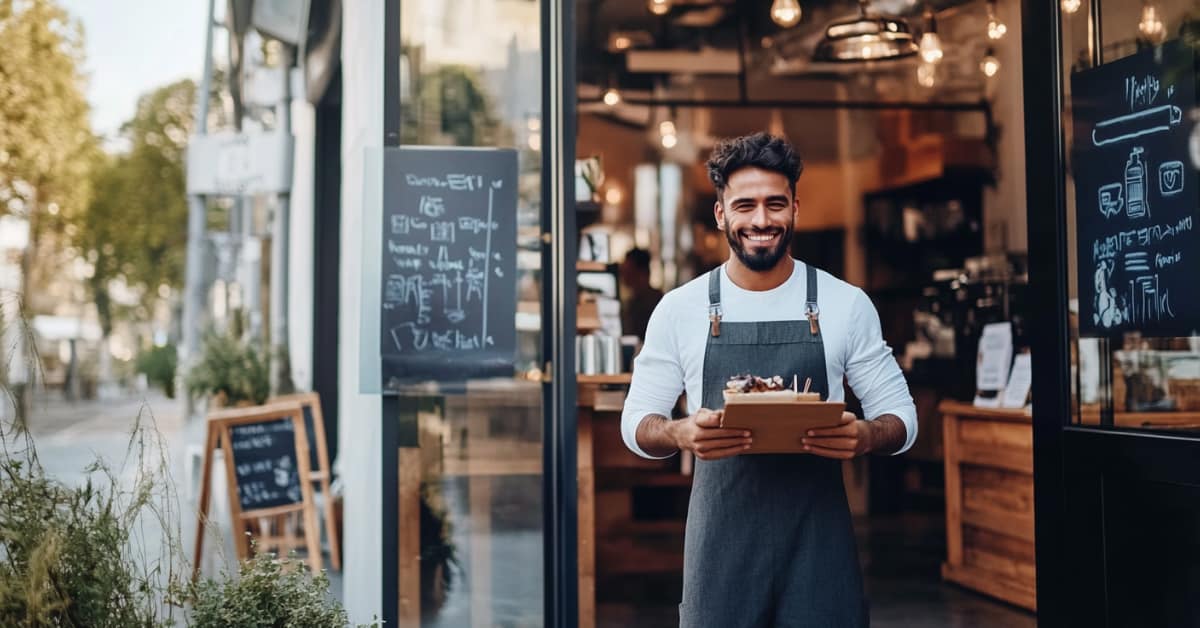 man in store concept of Small Business